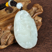 新疆和田白玉鱼 籽料玉鱼手把件挂件玉鱼手玩件腰件