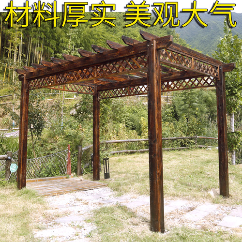 防腐木葡萄架庭院凉亭花架爬藤架