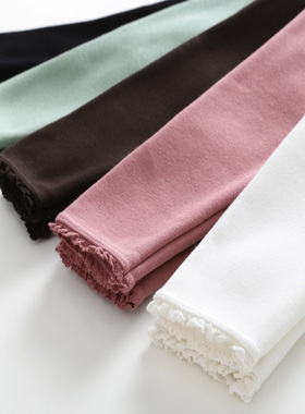 童装女童纯棉白色长裤子秋冬款宝宝一体加绒加厚保暖裤儿童打底裤