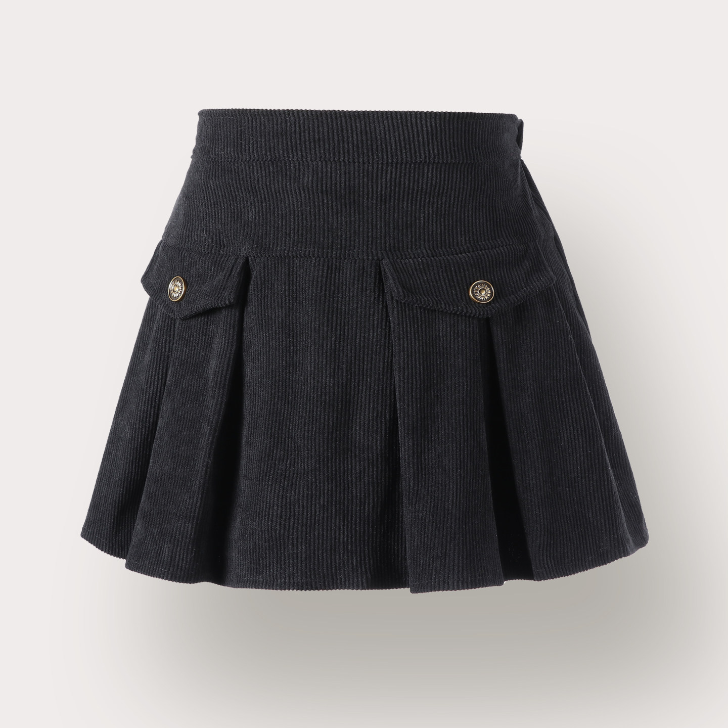 女童黑色灯芯绒百褶裙秋冬韩版纯色高腰显瘦学院风半身裙女孩短裙,童装/婴儿装/亲子装,半身裙,淘宝优惠券,粉丝福利购,淘宝优惠卷