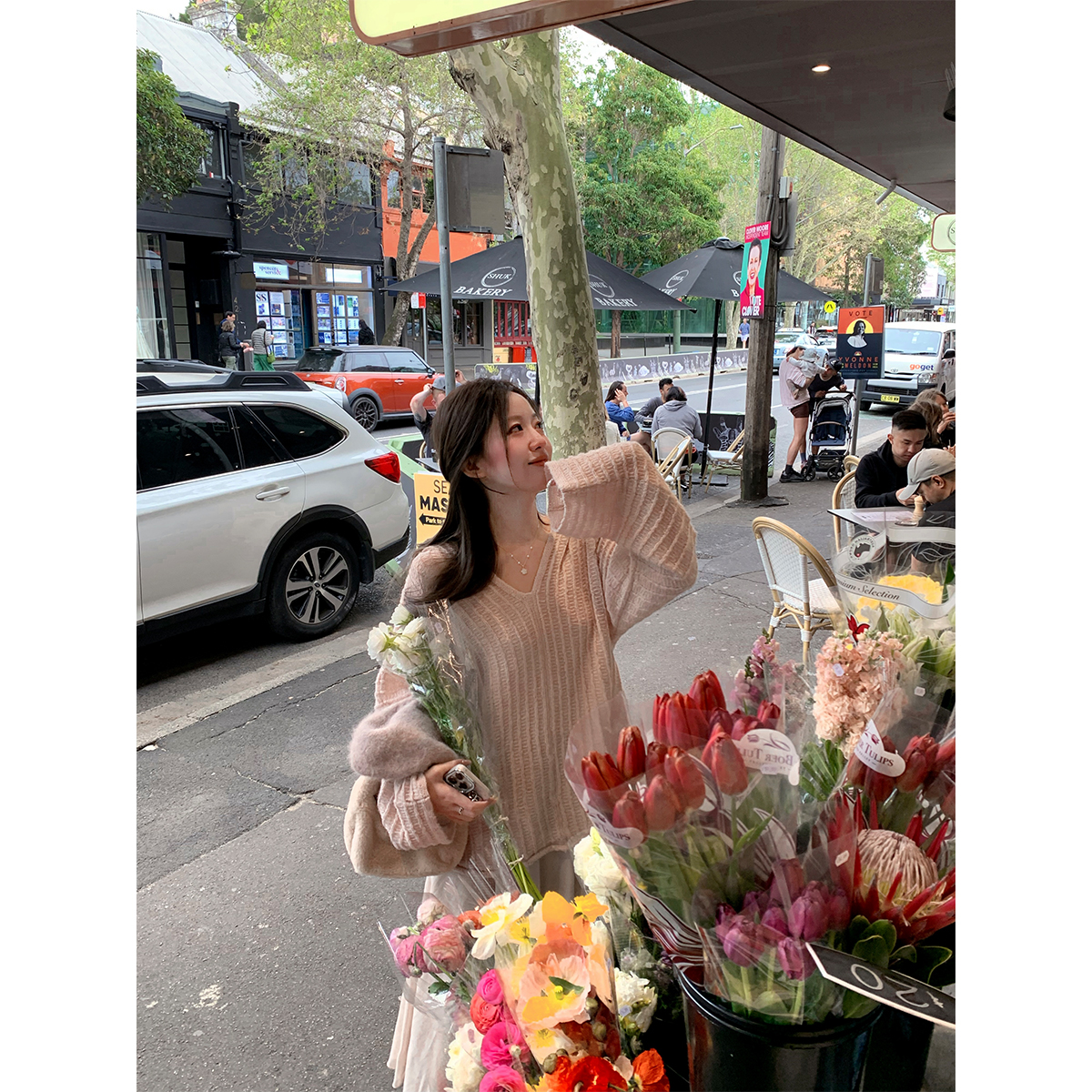 萌萌Ja连帽针织衫宽松上衣长袖女