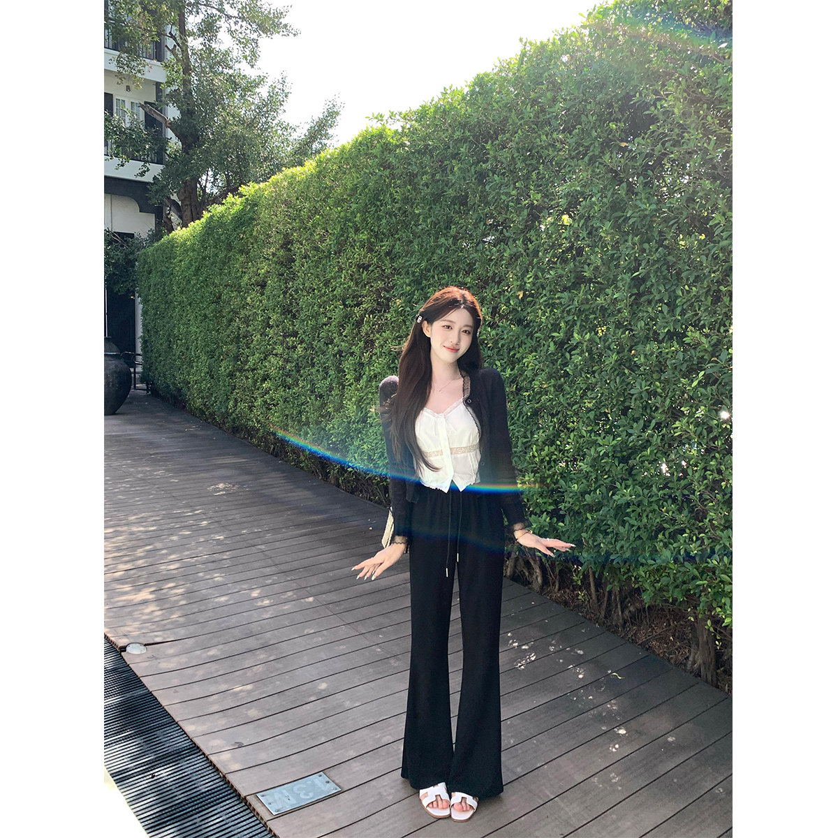 萌萌Ja两色休闲裤针织裤长裤女