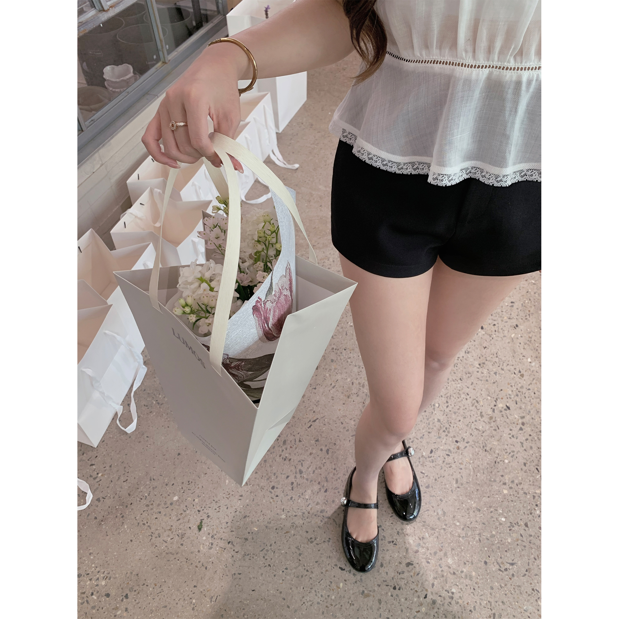 萌萌Ja休闲裤高弹丝微A修身短裤