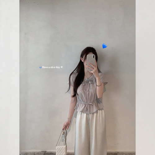 萌萌Ja芝士塔~全棉系带小衫