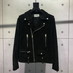 SLP风 法国进口翻毛牛皮 复古 L01经典机车款皮衣男