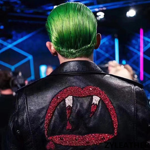 SLP风格血牙重工款 进口牛皮  L17腰带款机车夹克皮衣