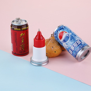 可乐笔饮料易拉罐笔伸缩圆珠笔可爱卡通笔卡通造型圆珠笔创意文具