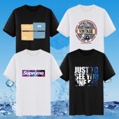 T恤清仓青少年学生宽松圆领冰丝半截袖 外贸原单尾货潮牌夏季 薄款