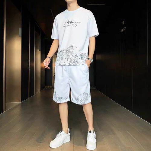 短裤Tt恤运动服冰丝透气跑步速干休闲套宽松薄夏季男短袖大码网眼