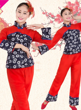 新款秧歌舞蹈演出服装女民族装