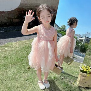女童夏装连衣裙2025新款儿童夏季宝宝礼服公主洋气裙子纱裙