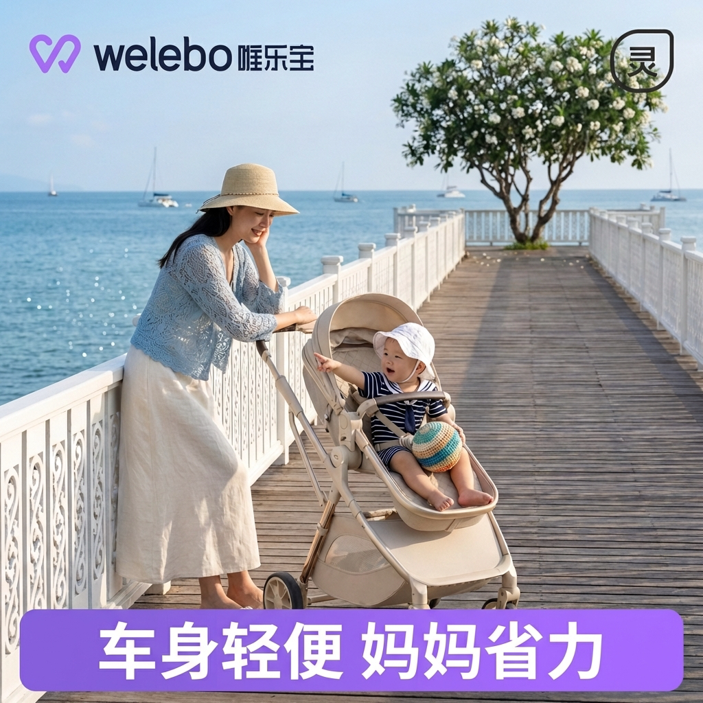 婴儿车推车宝宝可坐躺新生幼儿双向轻便折叠避震高景观小月龄护脊