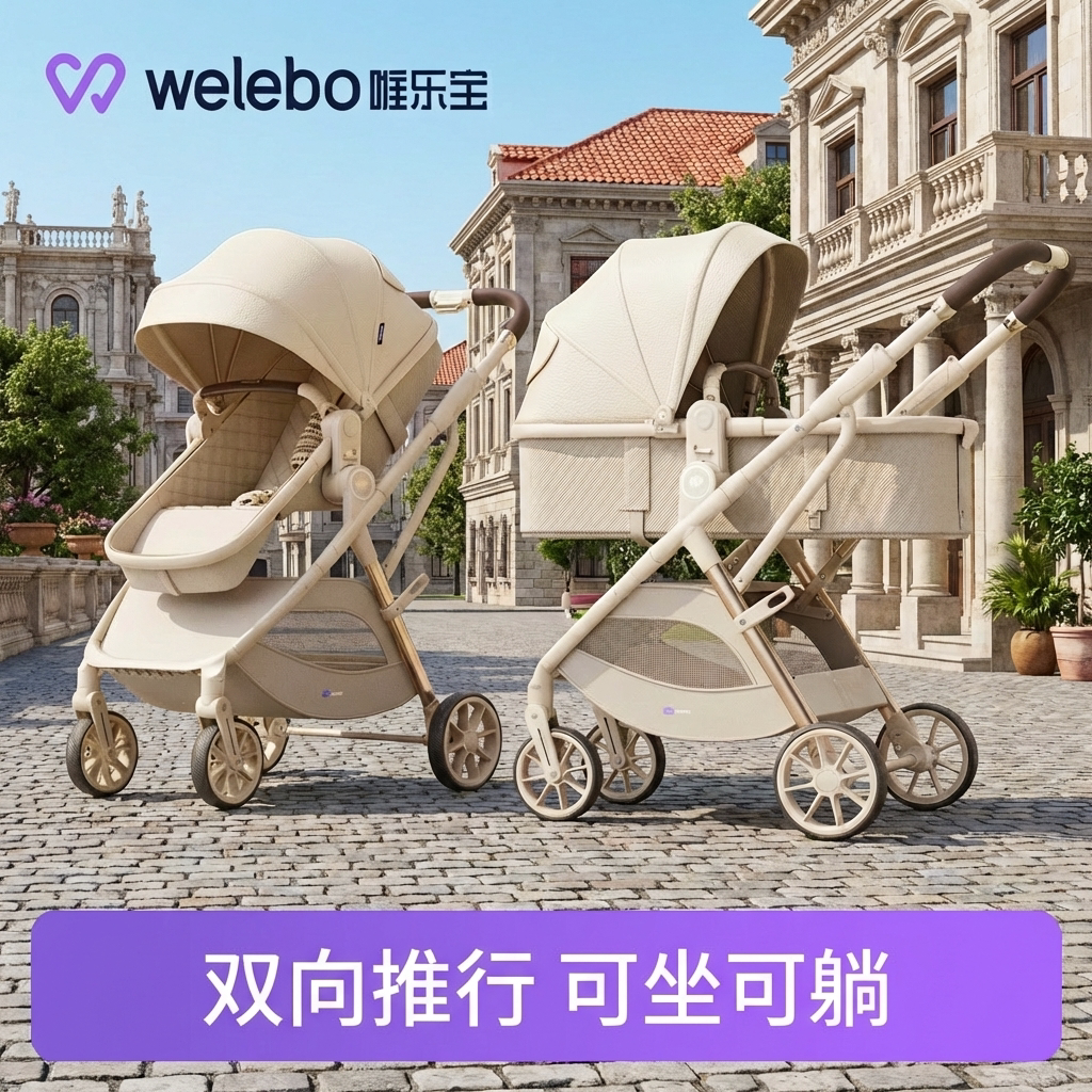 唯乐宝轻灵婴儿推车可坐可躺轻便折叠儿童0到3岁宝宝幼儿一键收车