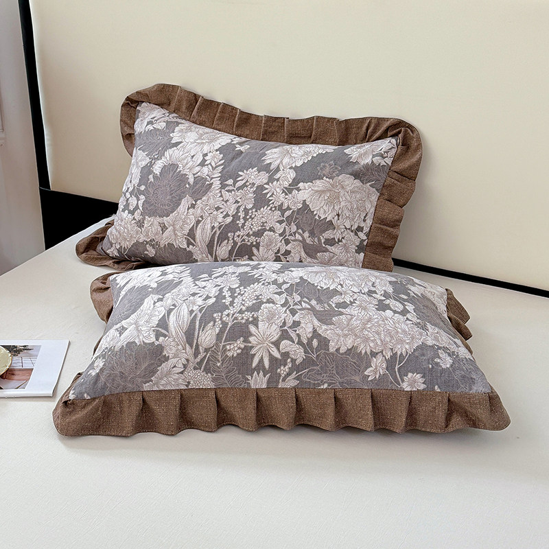 2025可水洗原麻花边枕套宿舍单人枕芯套枕头套内胆套仿亚麻信封式