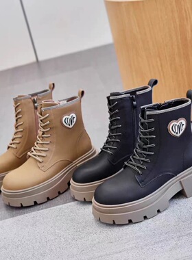 2025新款牛皮马丁靴女冬季新款鞋子靴子厚底短靴16712