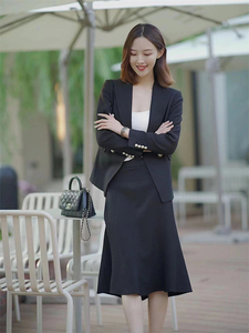 刘亦菲同款Lady*新复古时尚戗驳领高级感西装半裙衬衫西服套装