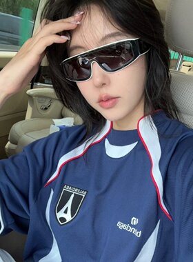 小香风高级感夏季时髦显脸小太阳镜女防紫外线猫眼拼色一体式墨镜