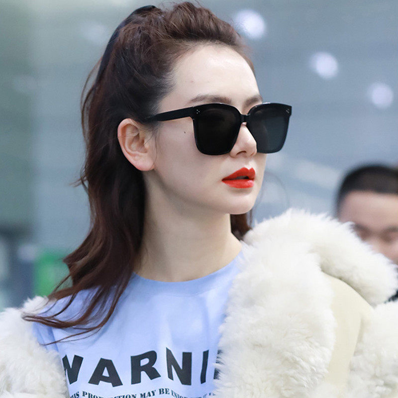 2023新款gm墨镜女明星网红ins男黑色方形蹦迪眼睛戚薇同款太阳镜
