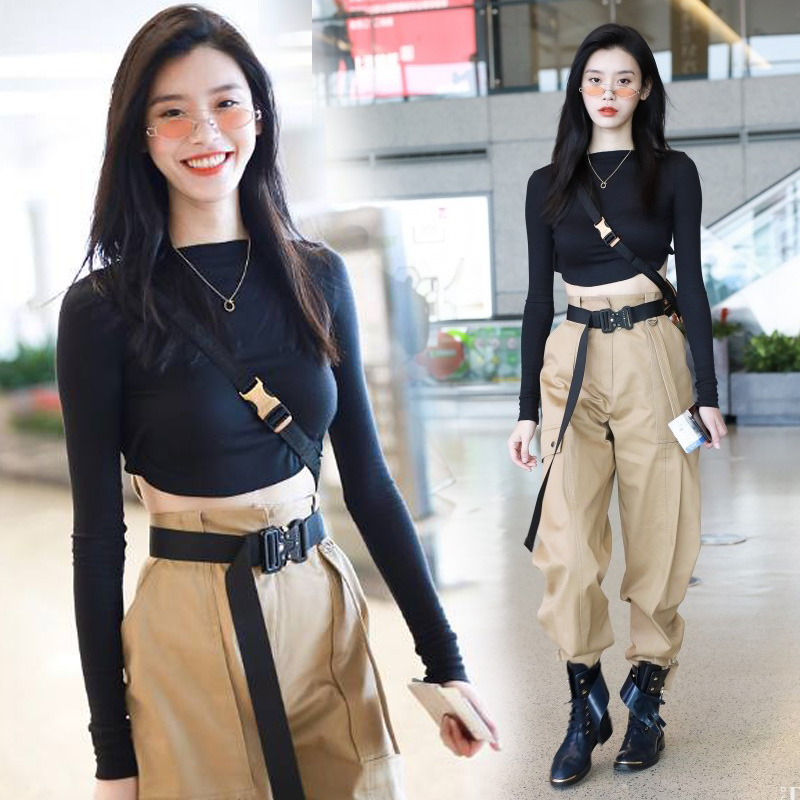 女士腰带帆布ins风百搭工装