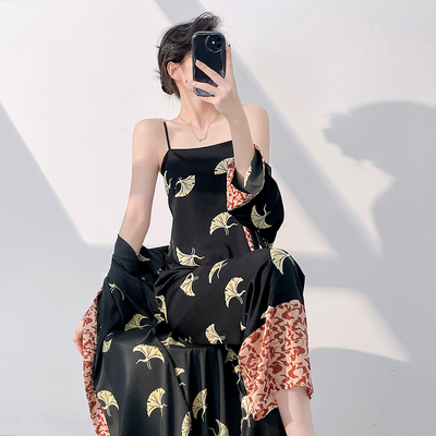 Geniequeen冰雪丝睡衣女三件套