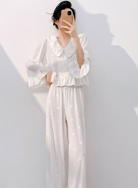 轻奢睡衣女两件套秋冬新款女士蝴蝶爆款金丝绒长袖睡衣睡袍套装