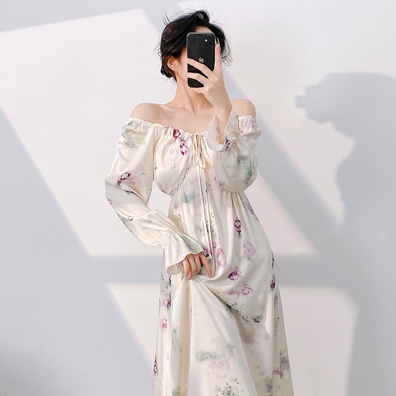 Geniequeen冰雪丝睡裙女中长款