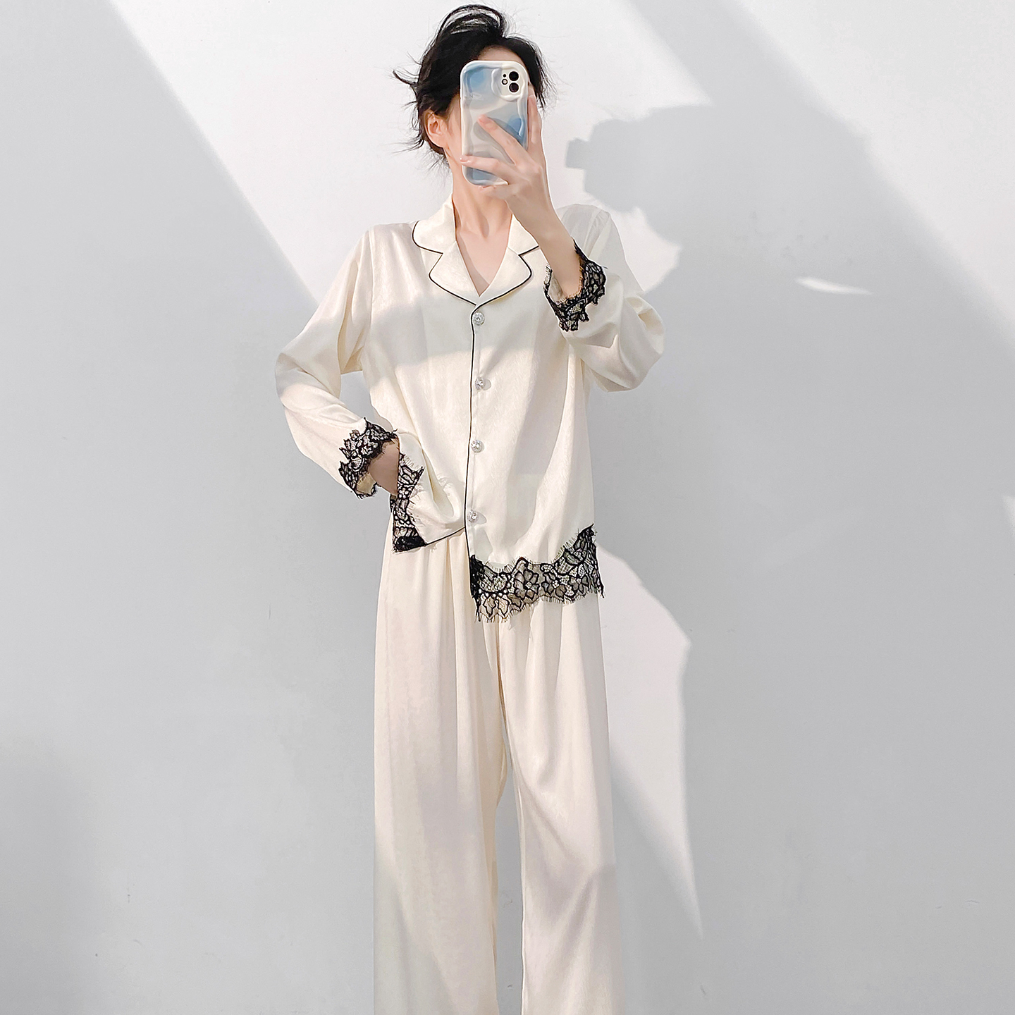 2025冰丝睡衣女夏两件套