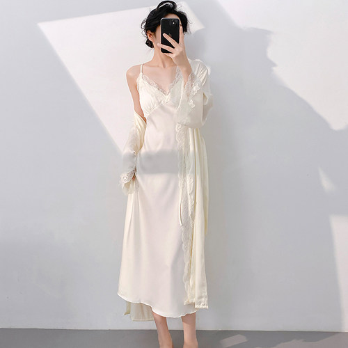 性感冰雪丝吊带睡衣女两件套