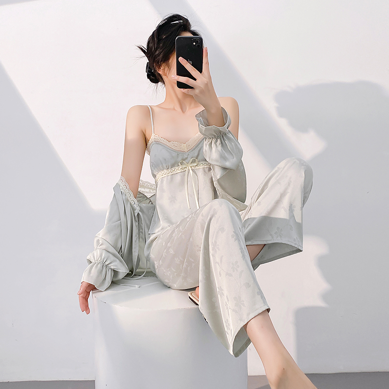 性感冰雪丝睡衣女三件套