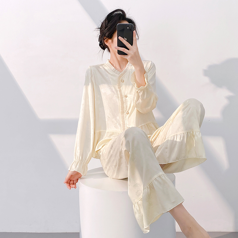 2025高级感冰丝提花睡衣女两件套