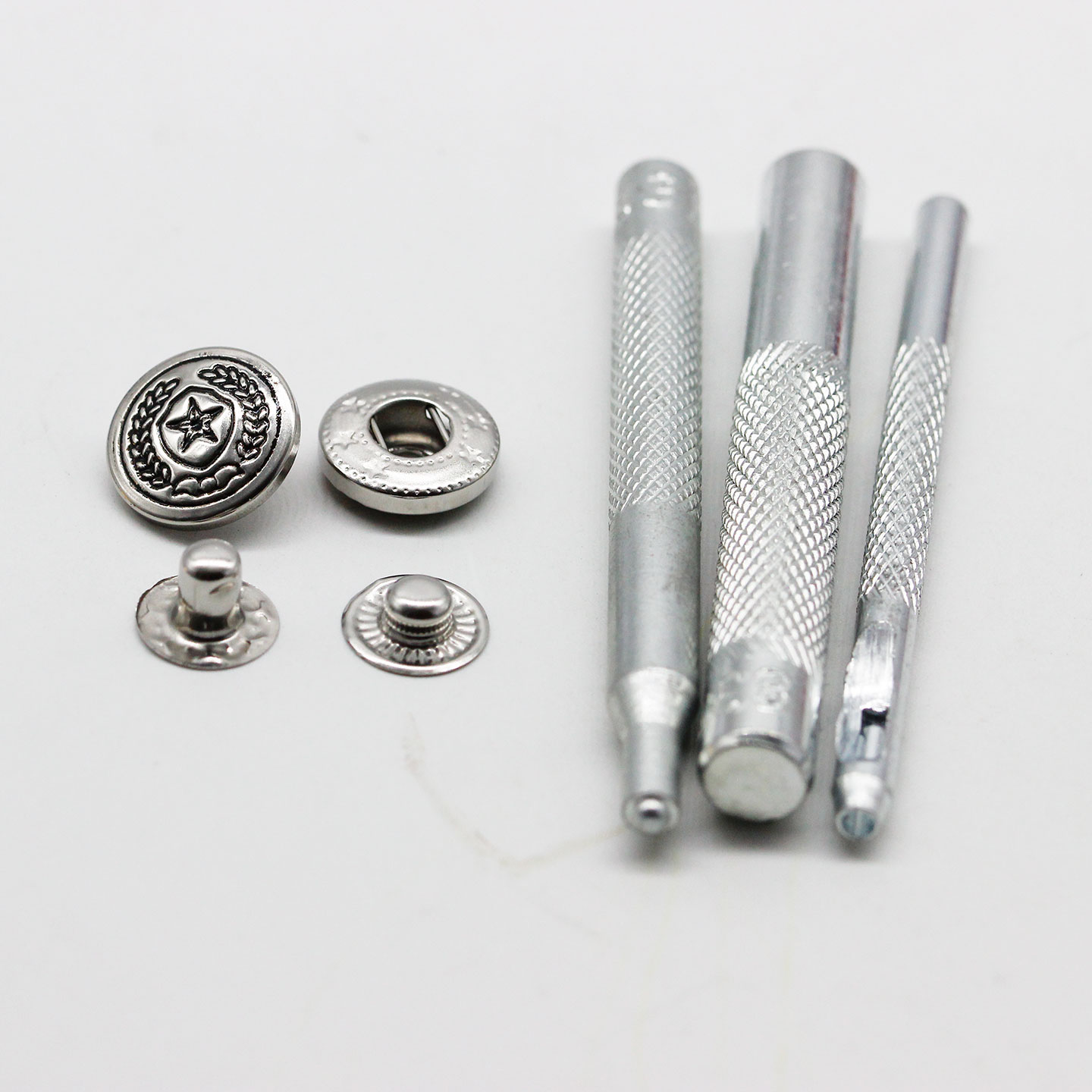 金属通用四合按扣银色黑色免缝扣子夹克大衣纽扣一件包邮