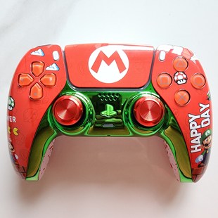 改装定制升级PS5游戏手柄霍尔电磁摇杆TMR摇杆PS5原装手柄 马里奥