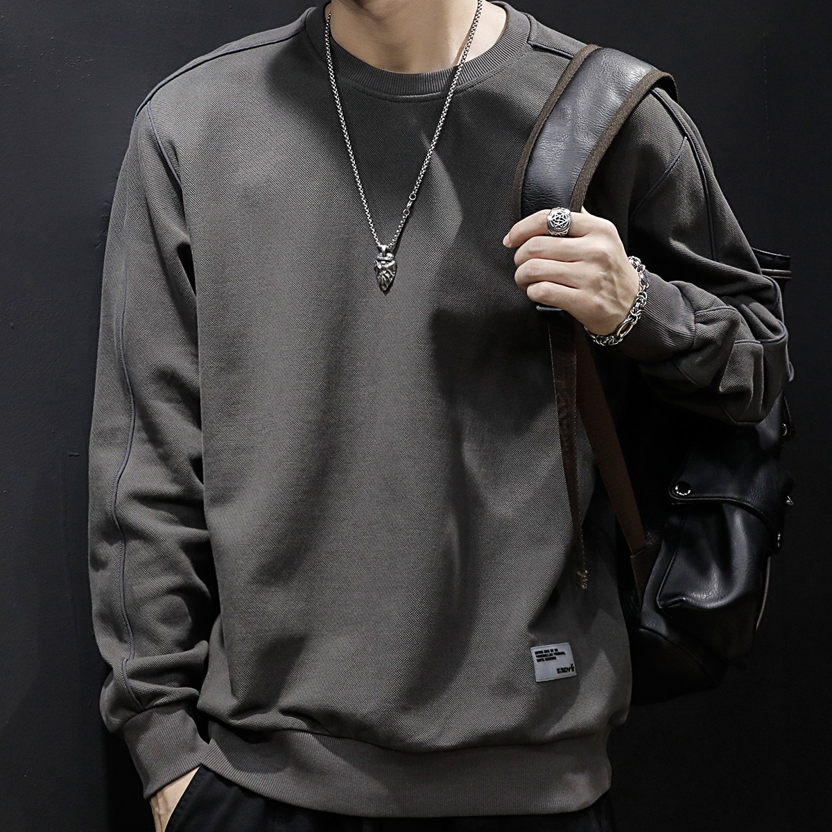 秋冬款卫衣男大码上衣秋季2025新款加肥加大男士圆领长袖男款百搭
