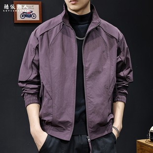 美式2025新款休闲夹克男士外套春秋款潮牌大码秋季衣服男装冲锋衣