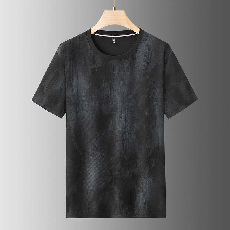 官方品牌2026年夏季新款男青年潮胖加肥加大码圆领印花短袖T恤