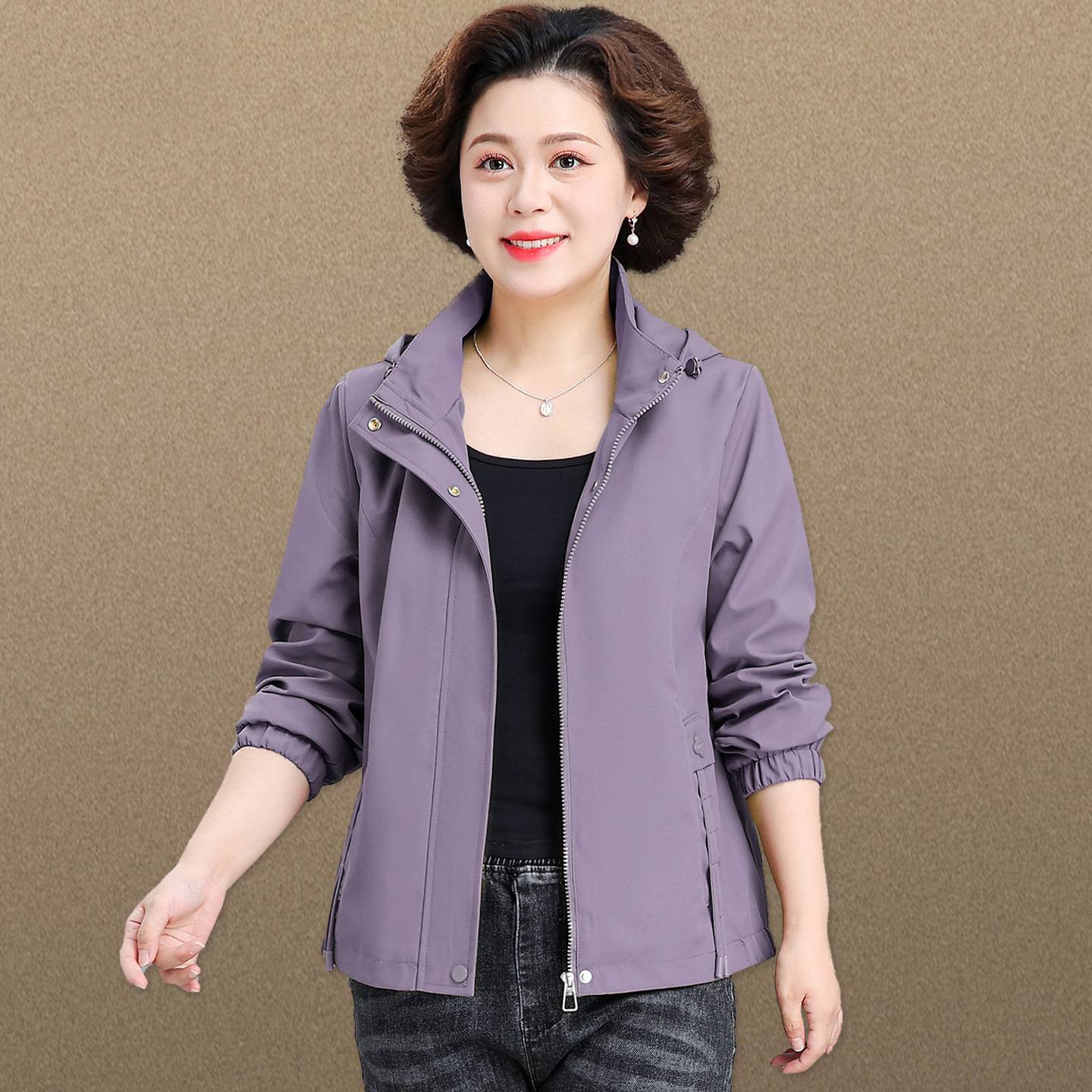 官方正品妈妈上衣2025新款洋气中老年妇女春秋外套贵夫人秋装夹克