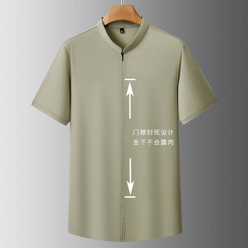 官方2026夏季男士棉麻短袖衬衣男加大码风套头上衣复古亚麻半袖衬