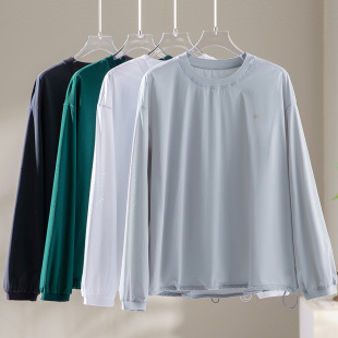 UPF50 轻量化弹力抗紫外线外套运动户外透气上衣夏 防晒衣女套头衫