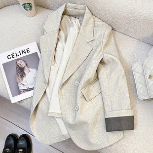 米色巨好看 外套女2026新款 春季 高级感气质韩系简约西服上衣 西装