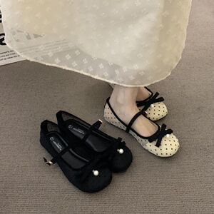 法式气质浅口网纱方头平底单鞋女夏季2026新款百搭温柔风配裙鞋子