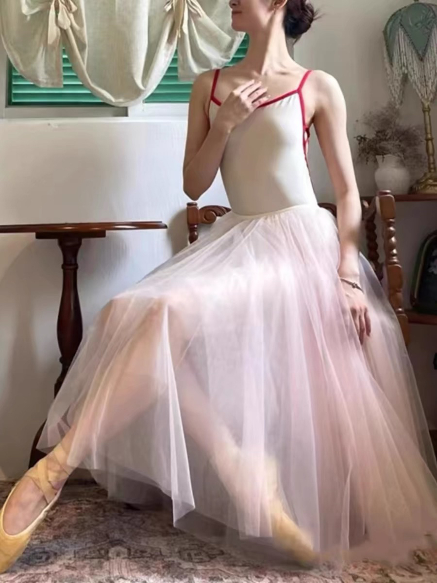 双色芭蕾舞蹈服艺考练习半身裙2024新款720度大摆成人女双面穿仙