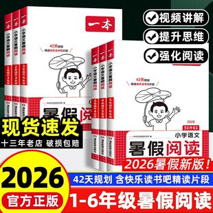 2026年一本小学暑假作业语文阅读练字帖数学口算计算应用题一升二升三升四升五升六年级下册暑假衔接阅读理解专项训练复预习练习册