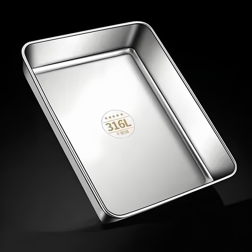 加厚316不锈钢方盘凉菜盘托盘