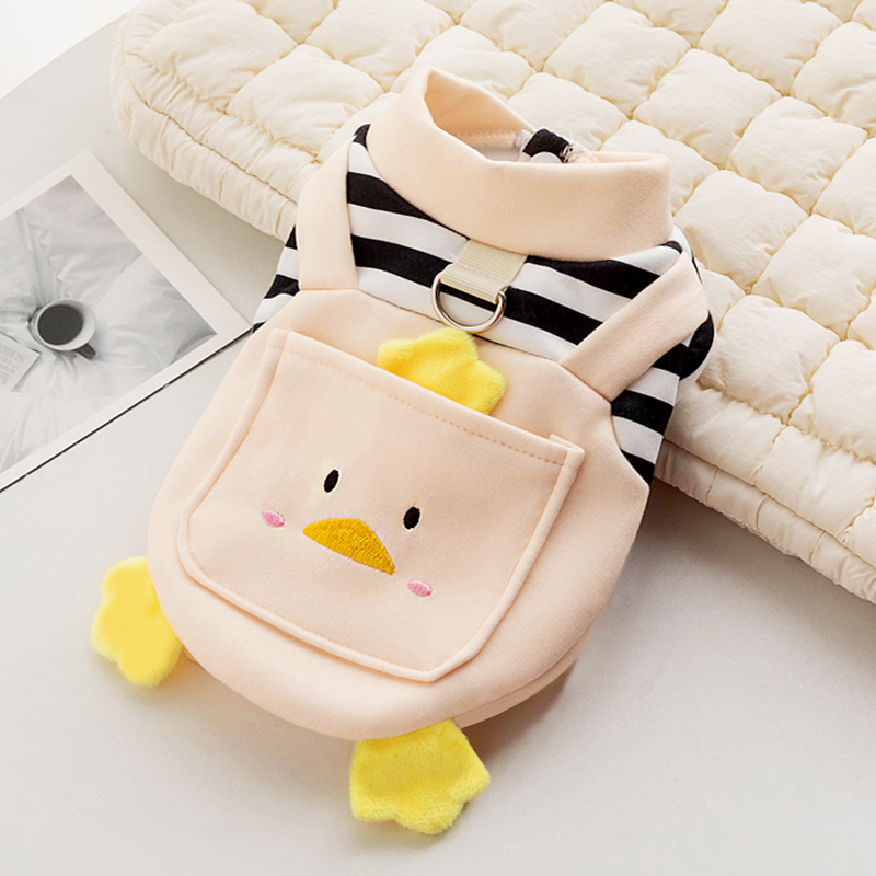 秋冬季款可爱小鸭子背带猫狗衣服