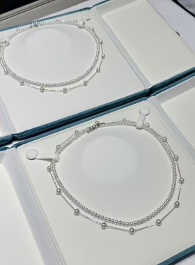 3mm+5mm满天星珍珠S925银项链