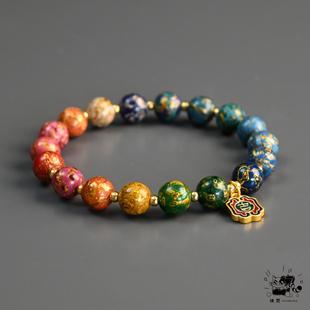 【幸运多巴胺 大漆手链】大漆珠螺钿彩虹渐变手串 国潮新中式手链