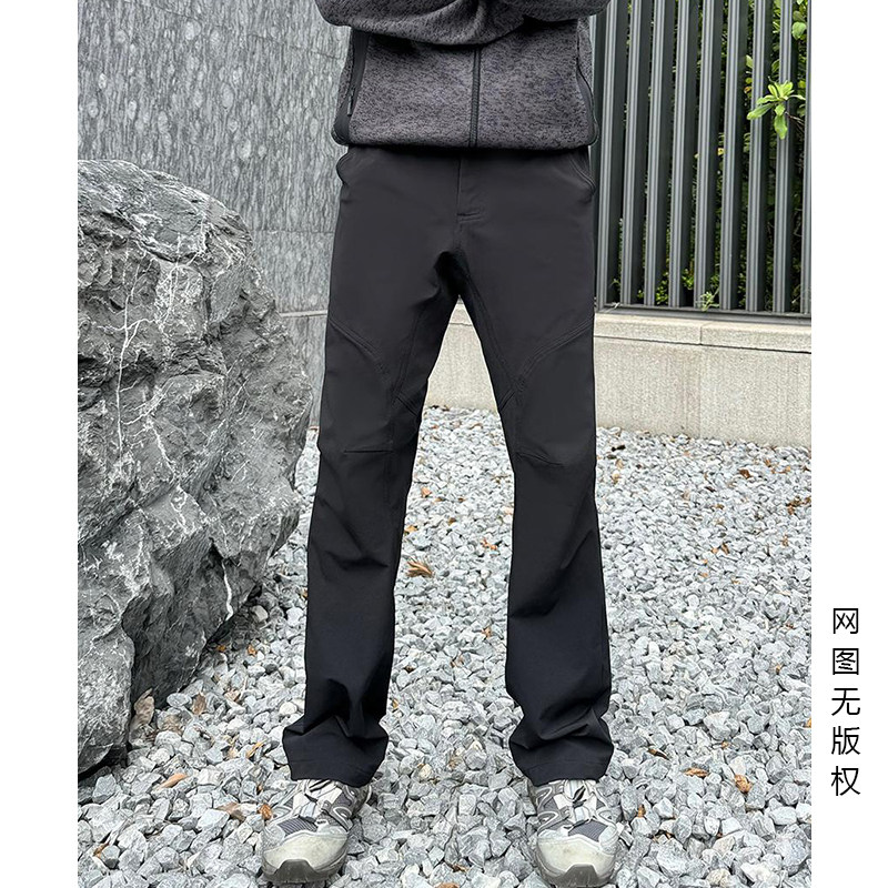 3D立体弯刀裤户外软壳冲锋裤加厚加绒长裤X1102-1-668_P75,男装休闲裤,星座1102-1