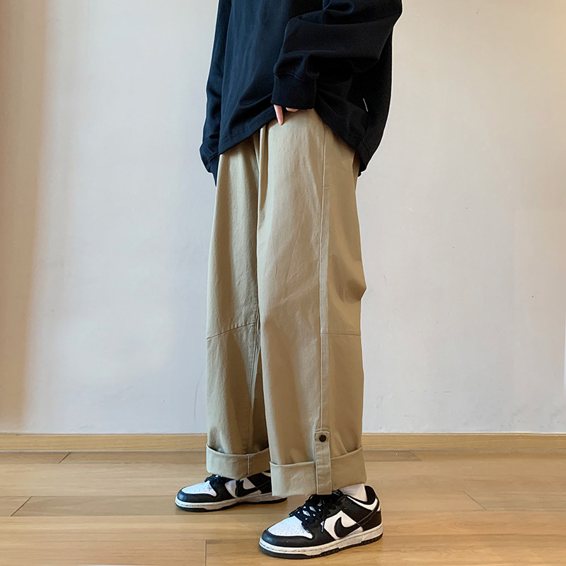 现货秋冬直筒宽松工装裤男港风纯色休闲裤中性-8811-P55_控68,男装休闲裤,星座1102-1