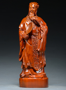 黄花梨木雕刻诸葛亮摆件诸葛孔明武侯像三国人物实木头红木工艺品