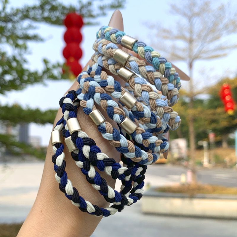 高弹力麻花编织发绳百搭耐用头绳